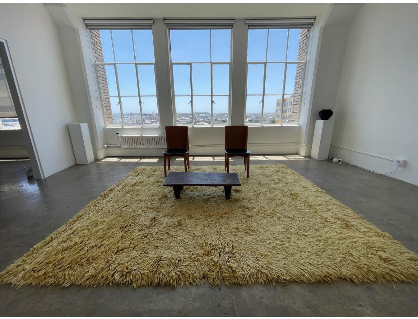 Bohemian Hand-Knotted Moroccan Rug High Pile Natural Wool Carpet | Soft and Cozy Shag Rug Moroccan Decor Gold Moroccan Rug