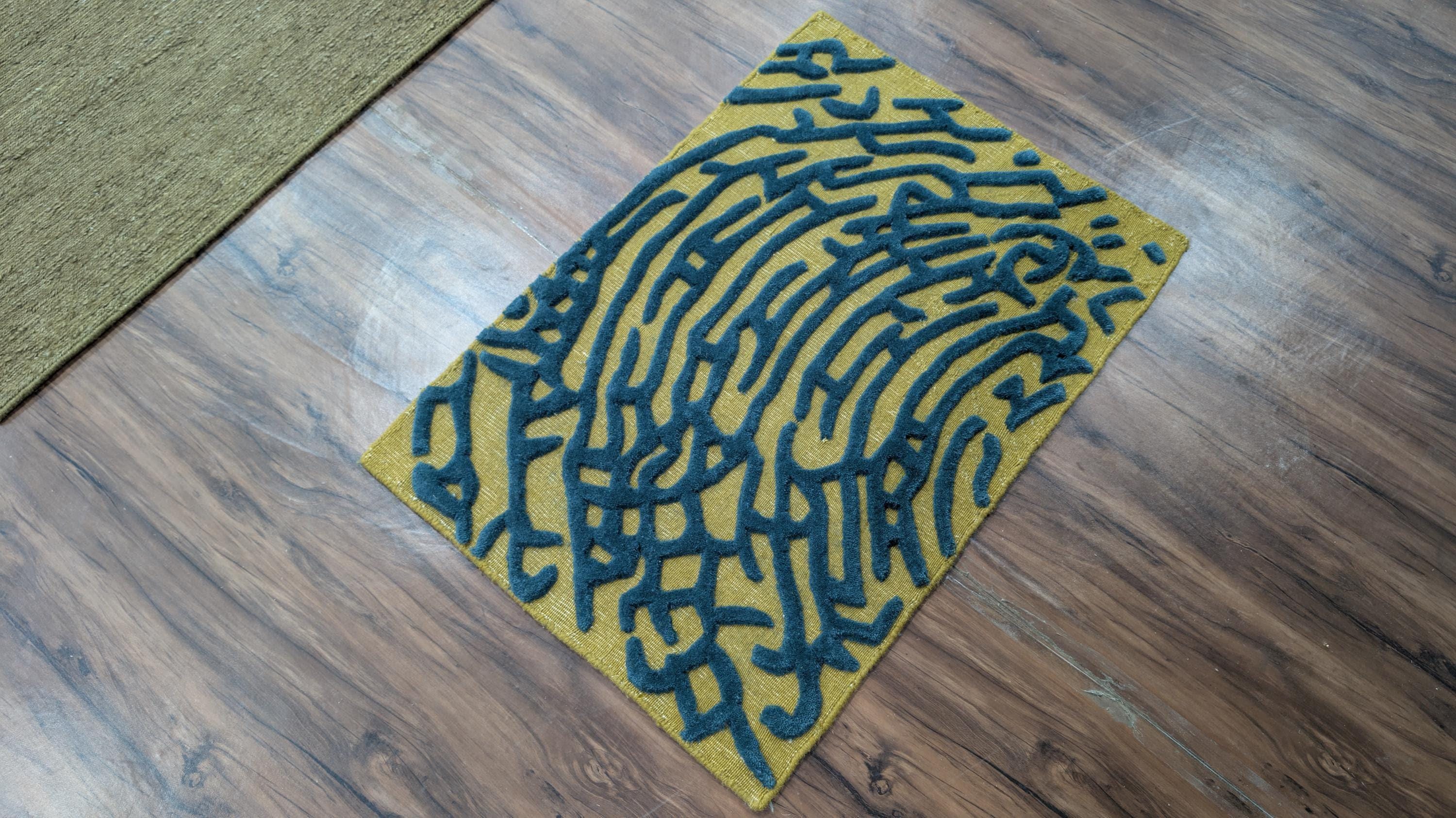 Wool Rug with Exquisite Hand Carving