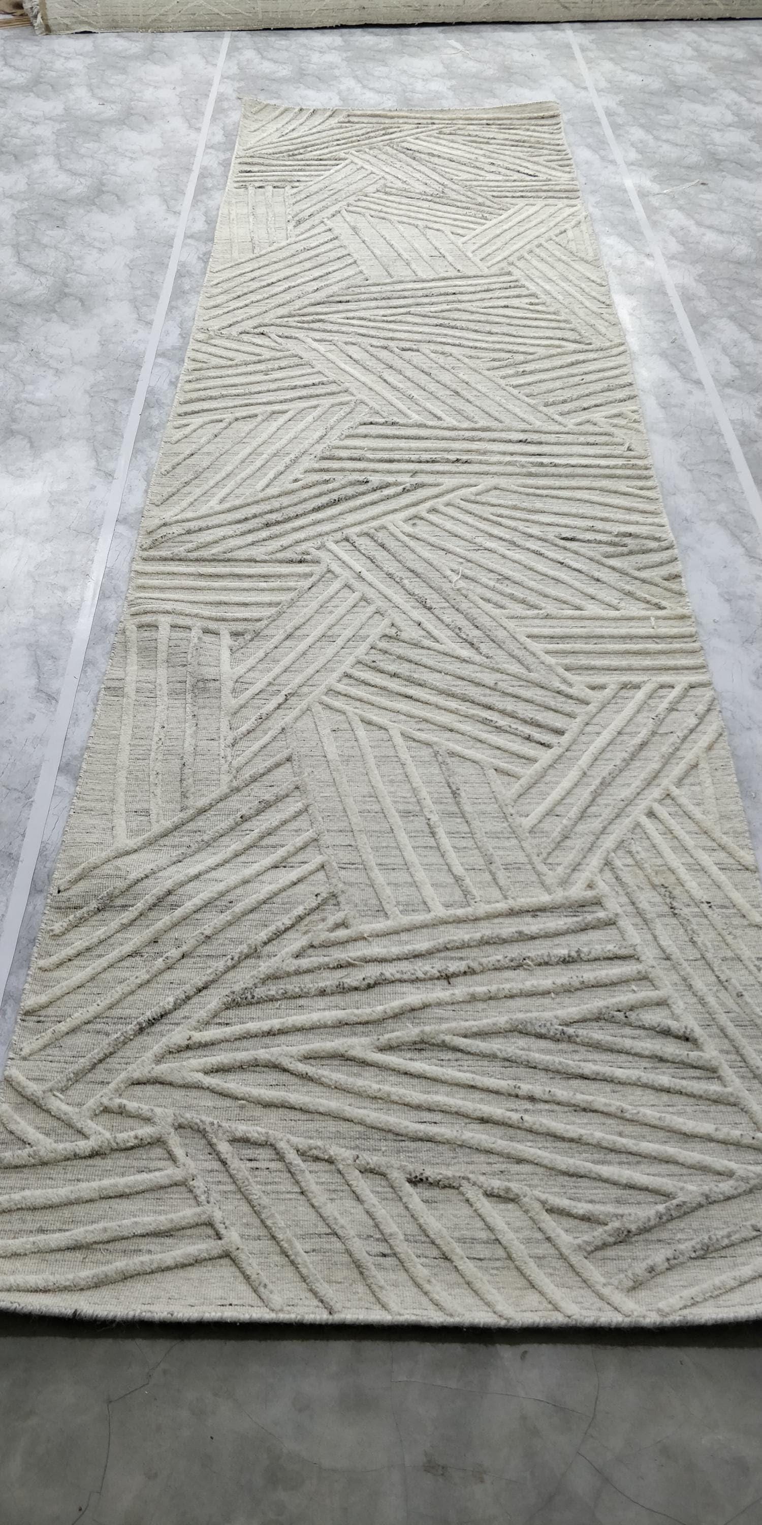 Unique Wool Rug with Exquisite Hand Carving