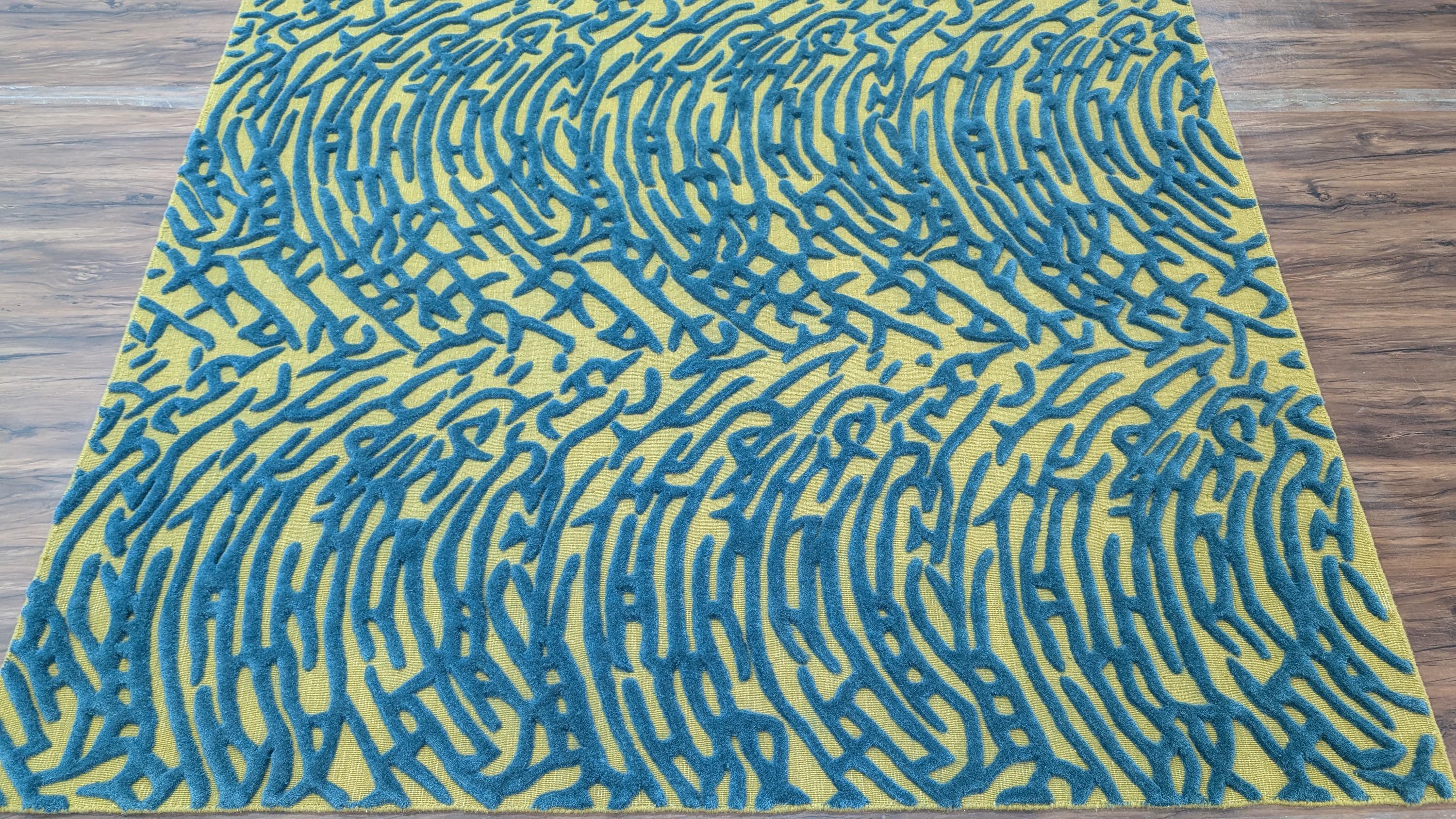 Wool Rug with Exquisite Hand Carving