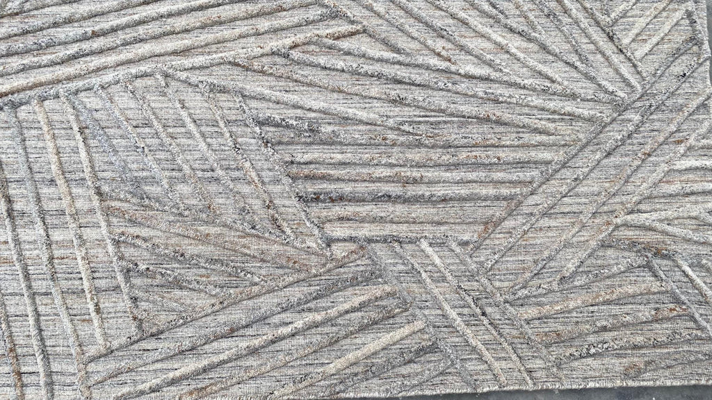 Unique Wool Rug with Exquisite Hand Carving