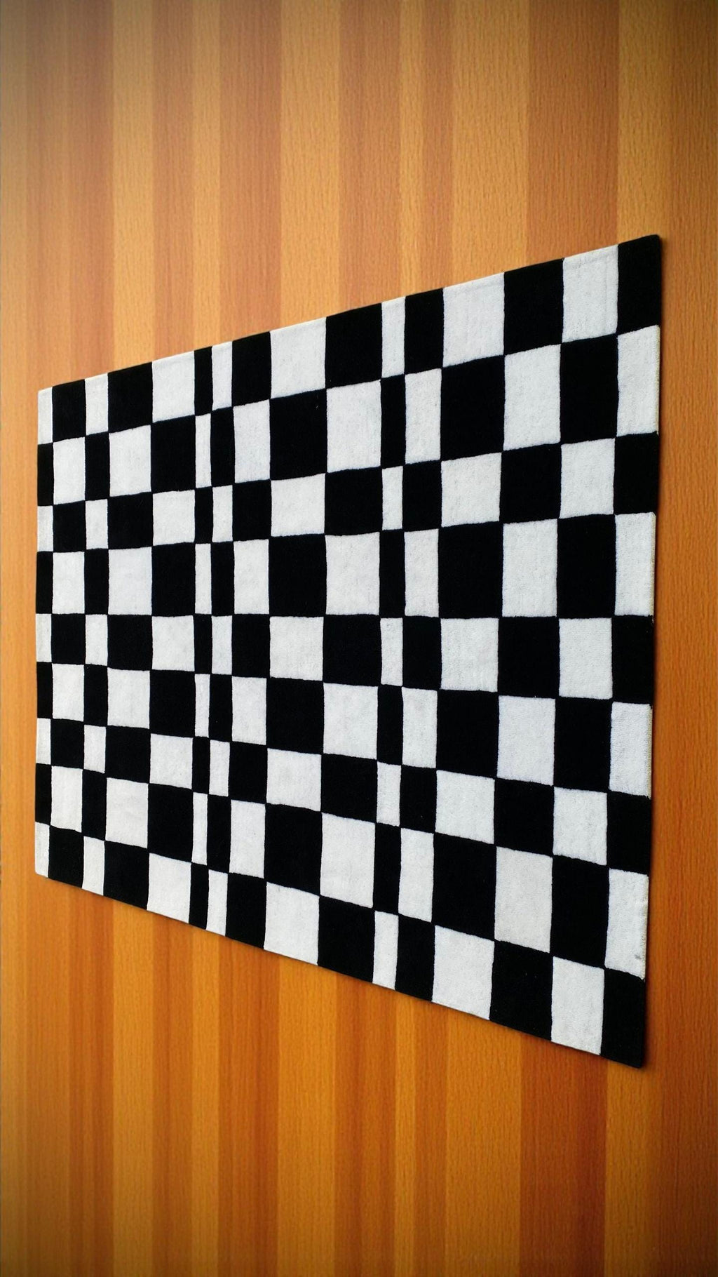 Artisanal Hand-Tufted Wool Rug Asymmetrical Box Pattern Luxurious New Zealand Wool | Textured Living Room Carpet