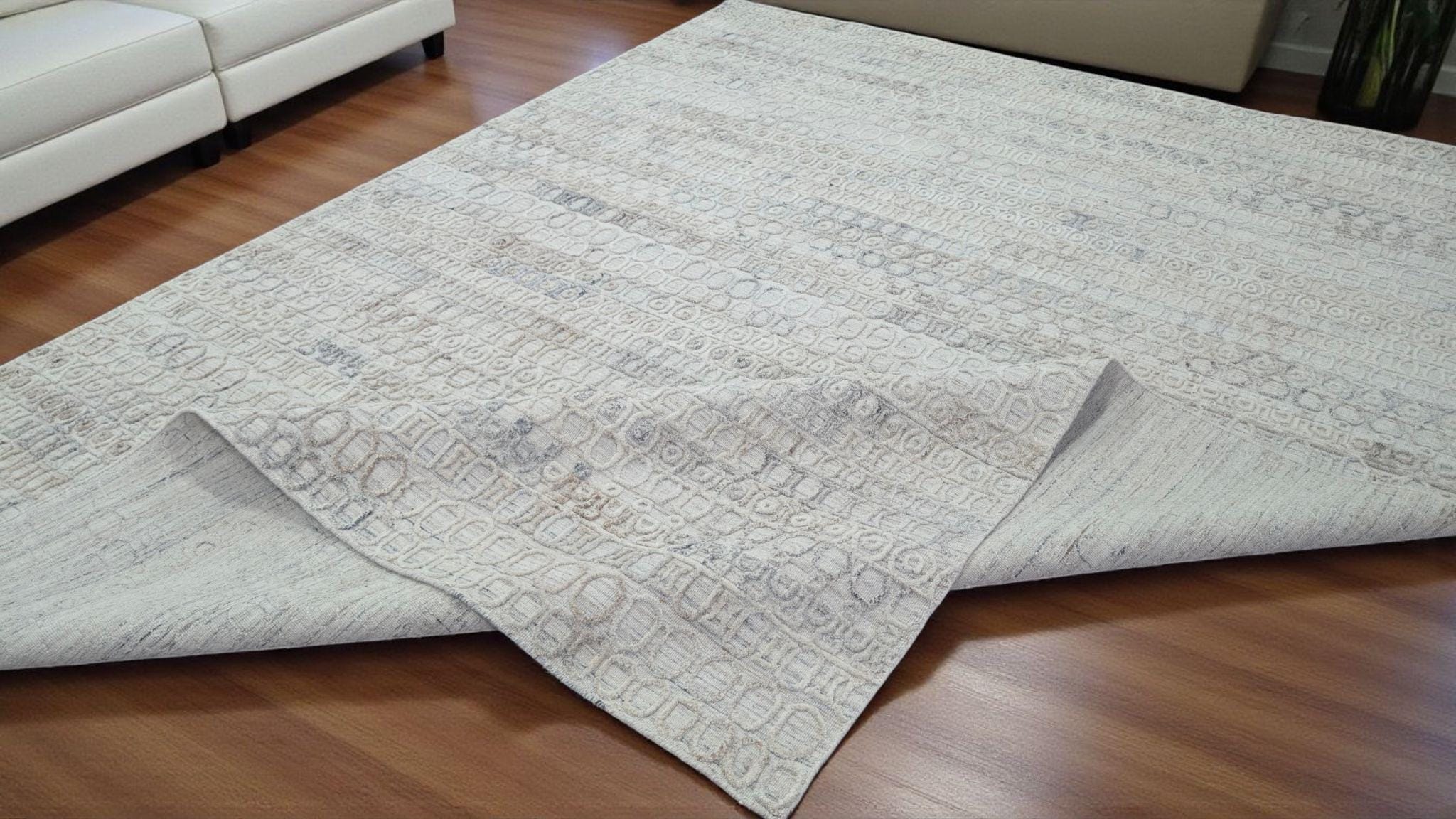 One-of-a-Kind Hand-Carved Wool Rug, Unique Artisan-Crafted Floor Covering, Exquisite Handmade Carpet, Natural and Luxurious Material