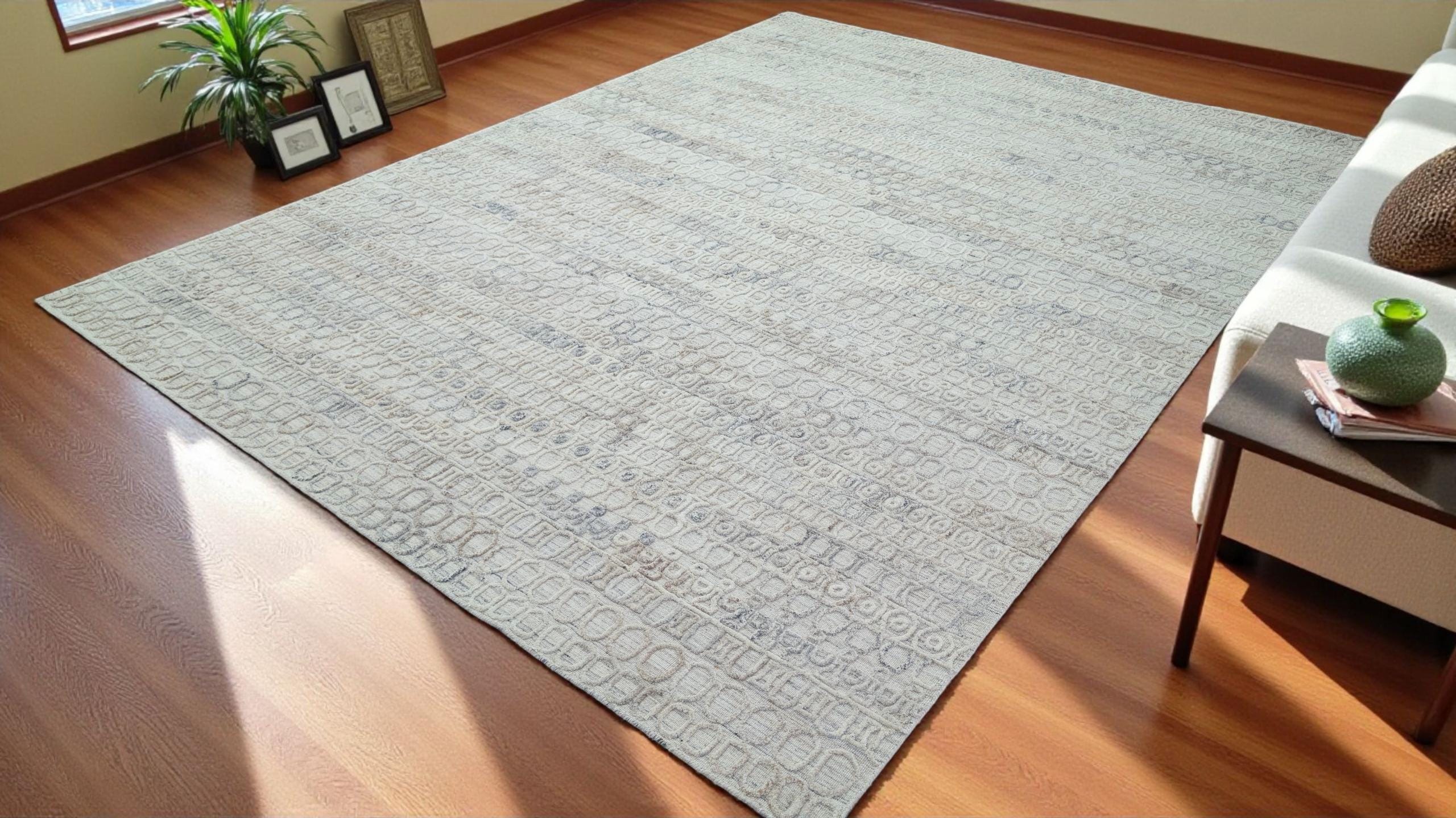 One-of-a-Kind Hand-Carved Wool Rug, Unique Artisan-Crafted Floor Covering, Exquisite Handmade Carpet, Natural and Luxurious Material