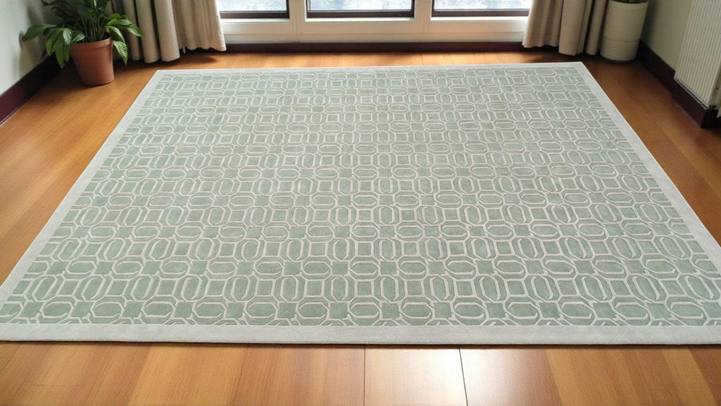 Plush Hand-Tufted Wool Rug | High-Low Pile Design Soft and Textured Floor Covering Durable and Cozy Carpet