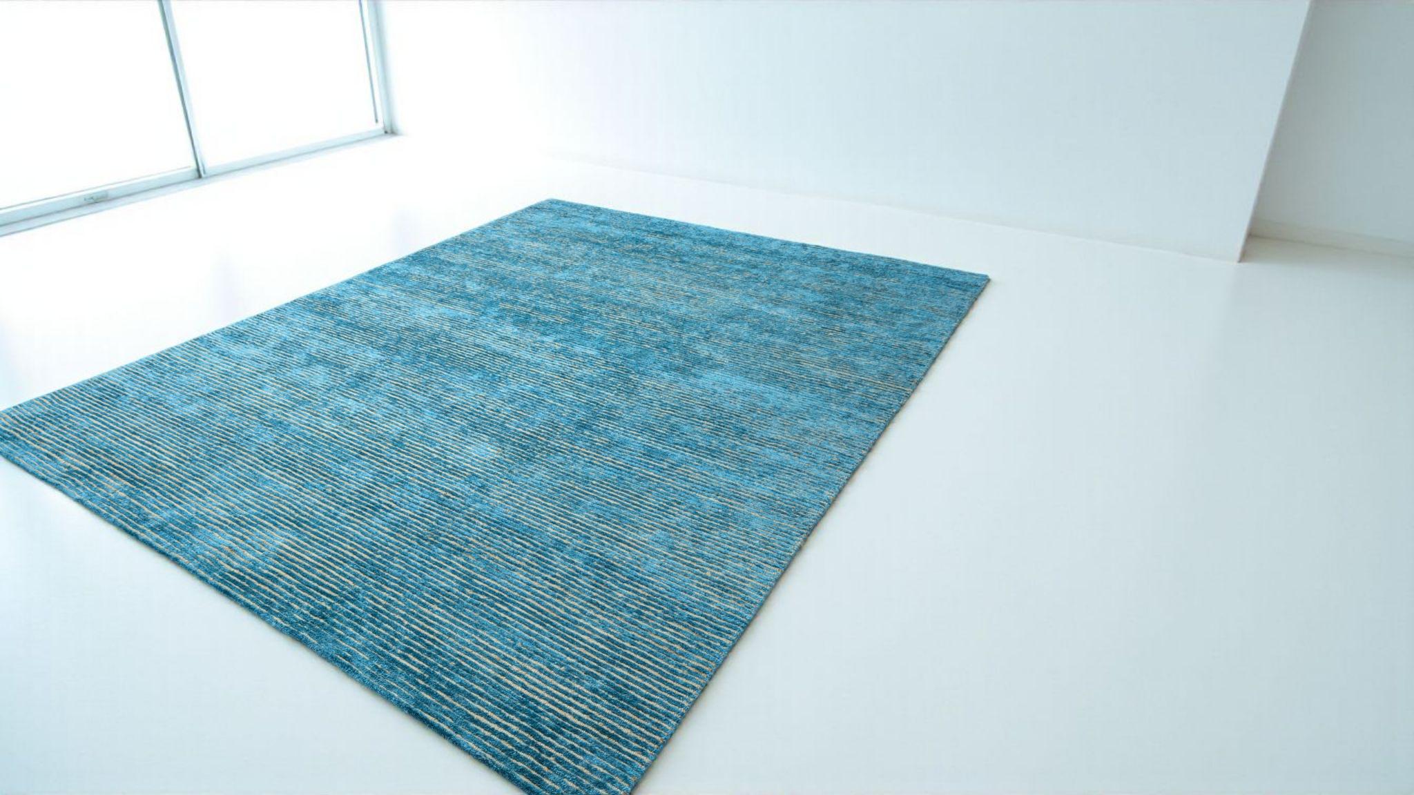 Luxurious Hand-Knotted Bamboo Silk and Jute Rug | High-Low Textured Pile | Soft and Shiny Natural Fiber Carpet | Artisan Woven Decor
