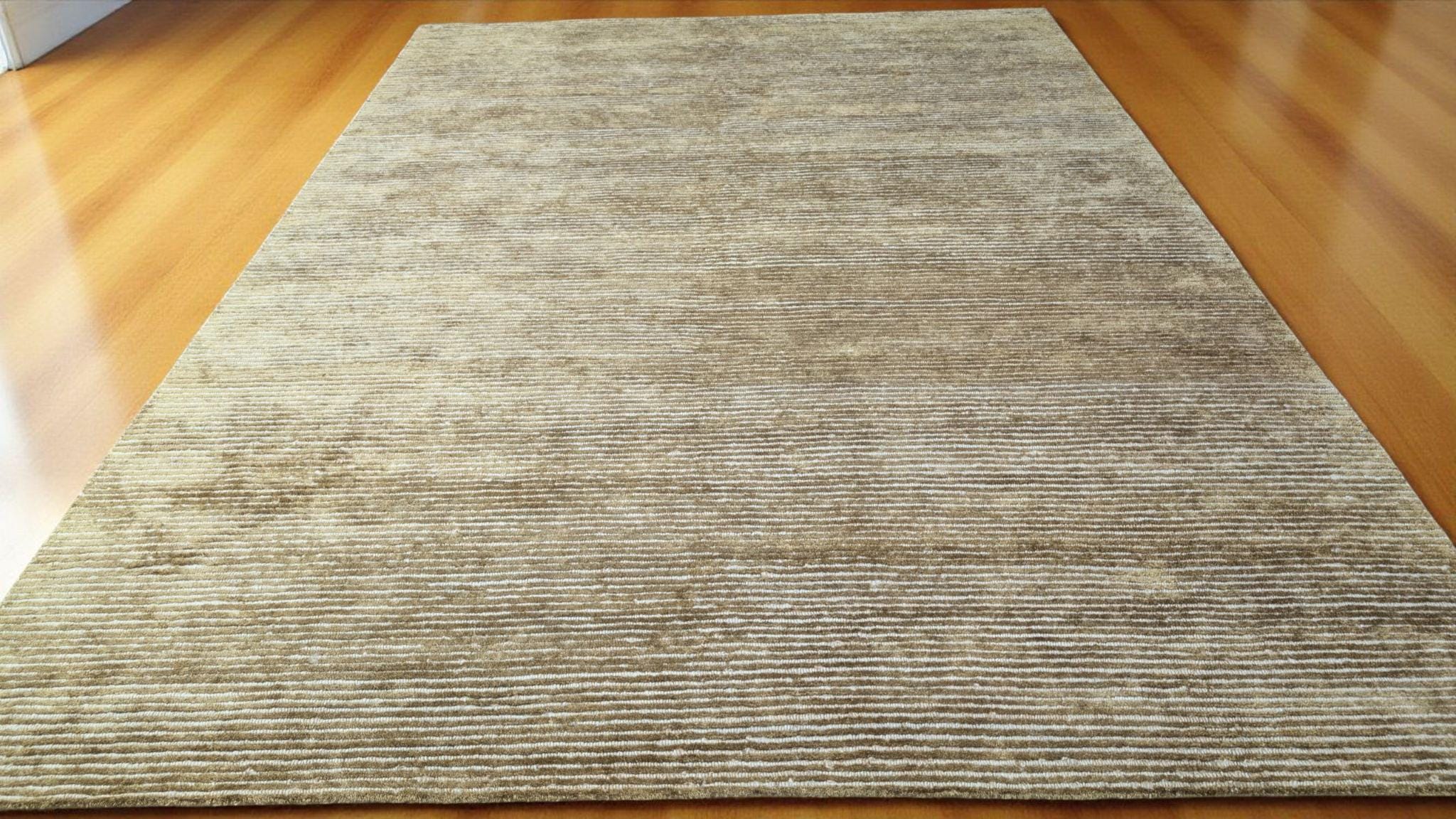 Luxurious Hand-Knotted Bamboo Silk and Jute Rug | High-Low Textured Pile | Soft and Shiny Natural Fiber Carpet | Artisan Woven Decor
