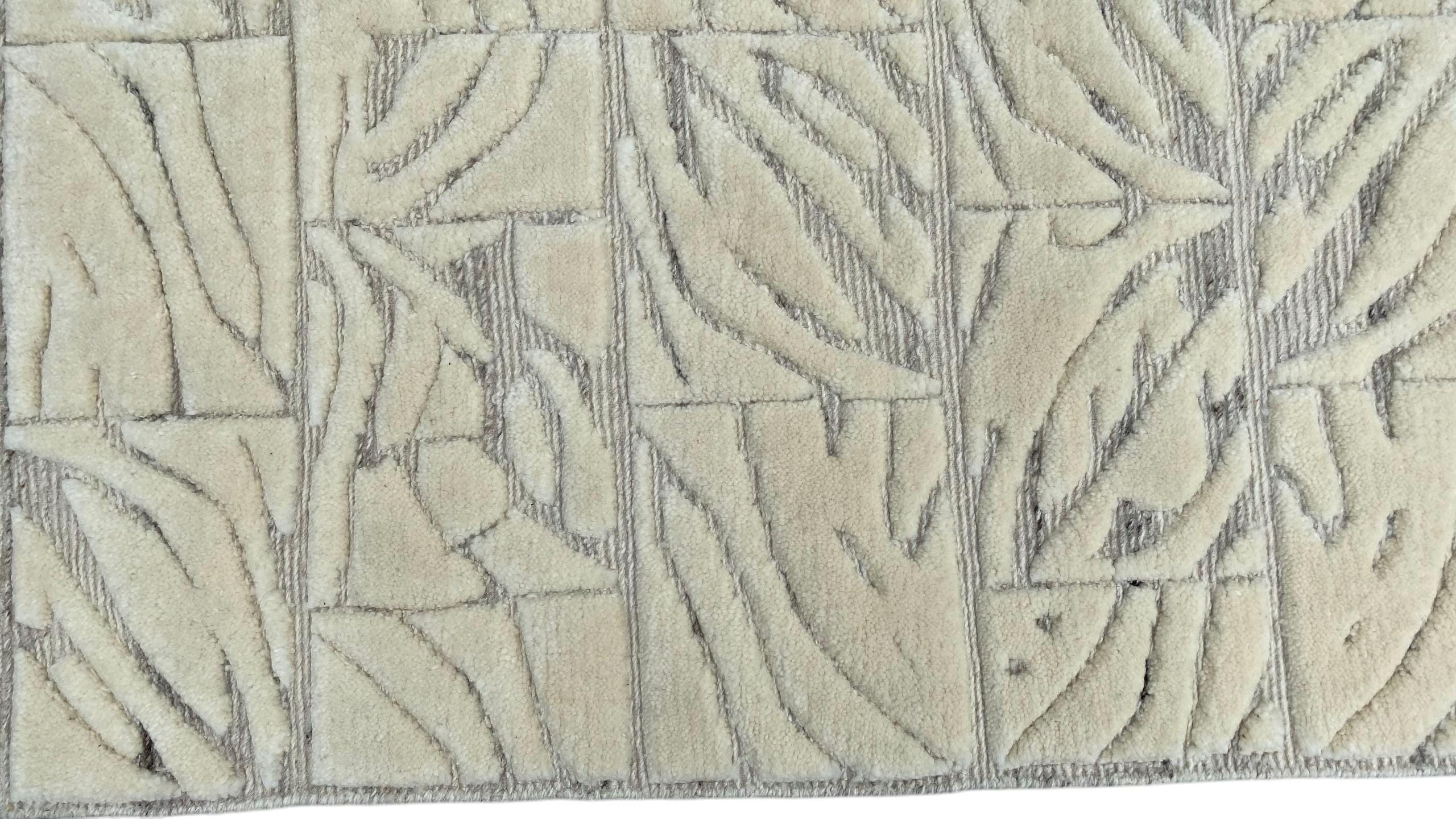 Natural Hand-Knotted Woollen Rug High Pile Natural Wool Carpet | Soft and Cozy Shag Rug Moroccan Decor