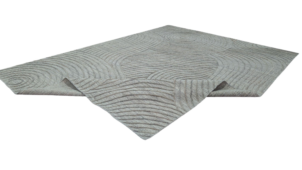 Abstract Handmade Wool Rug with Hand-Carved Detail, Artisanal Hand-Tufted Carpet, Unique Design for Modern Home, High-Quality and Durable