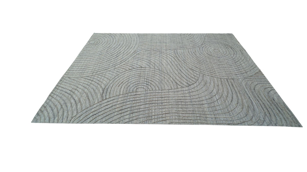 Abstract Handmade Wool Rug with Hand-Carved Detail, Artisanal Hand-Tufted Carpet, Unique Design for Modern Home, High-Quality and Durable