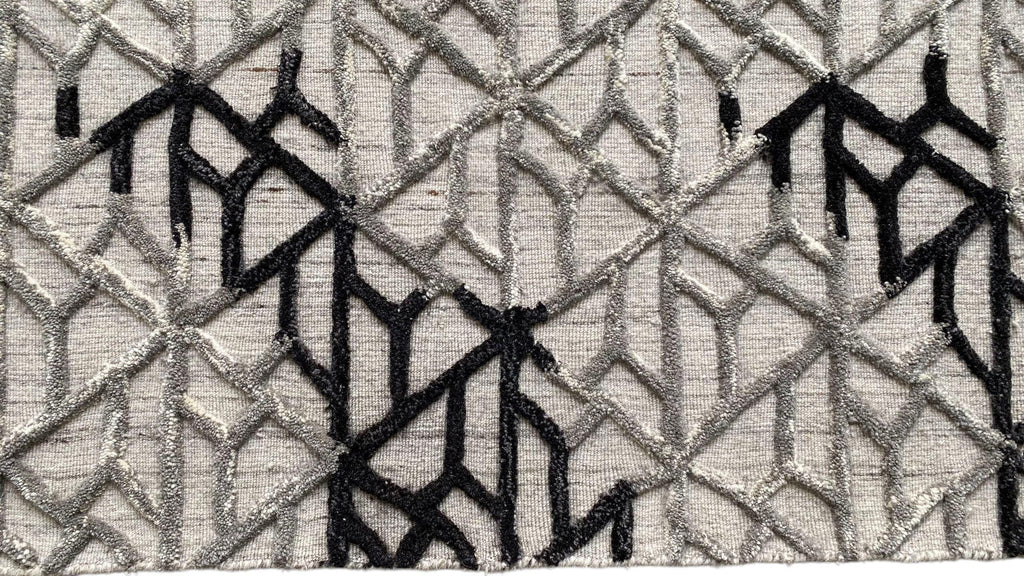 Abstract Handmade Wool Rug with Hand-Carved Detail, Artisanal Hand-Tufted Carpet, Unique Design for Modern Home, High-Quality and Durable