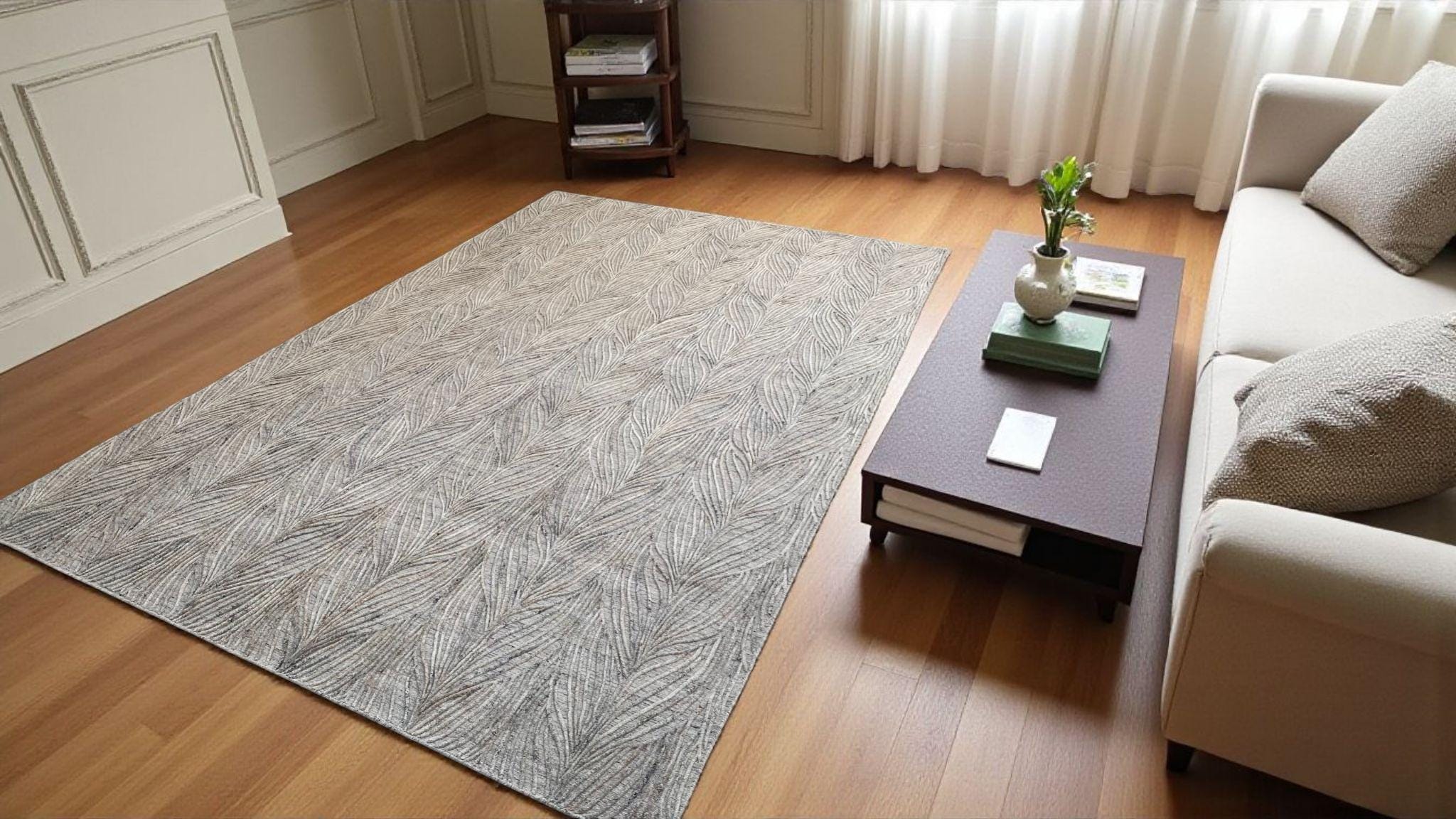 Unique Wool Rug for Living Room, Exquisite Hand-Carved Design, Modern Bedroom Area Carpet, Handmade and Durable Home Decor