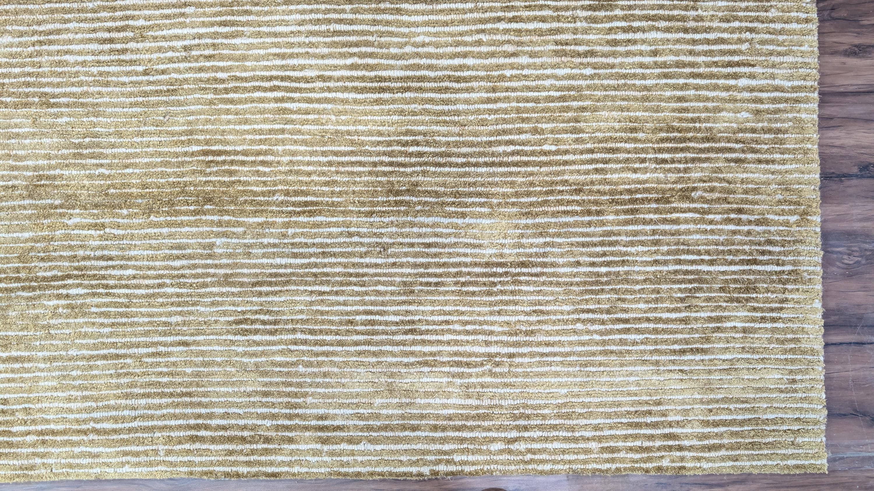 Luxurious Hand-Knotted Bamboo Silk and Jute Rug | High-Low Textured Pile | Soft and Shiny Natural Fiber Carpet | Artisan Woven Decor