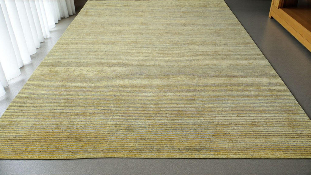 Luxurious Hand-Knotted Bamboo Silk and Jute Rug | High-Low Textured Pile | Soft and Shiny Natural Fiber Carpet | Artisan Woven Decor