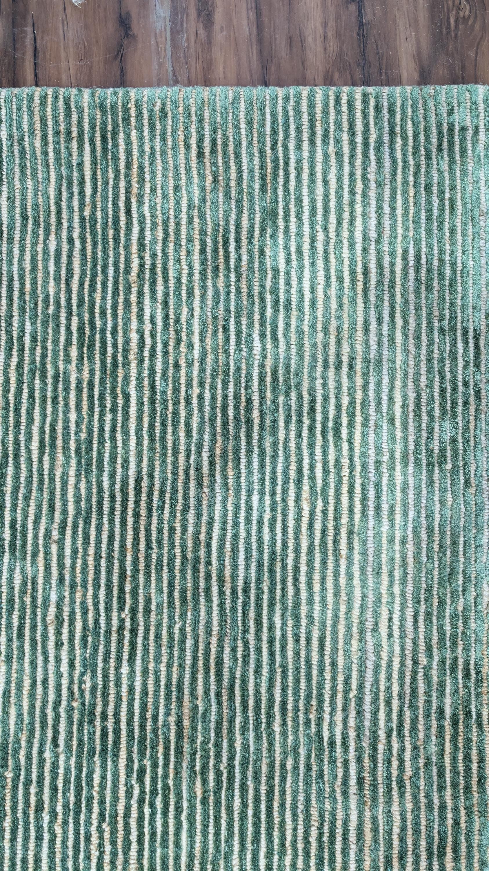 Luxurious Hand-Knotted Bamboo Silk and Jute Rug | High-Low Textured Pile | Soft and Shiny Natural Fiber Carpet | Artisan Woven Decor
