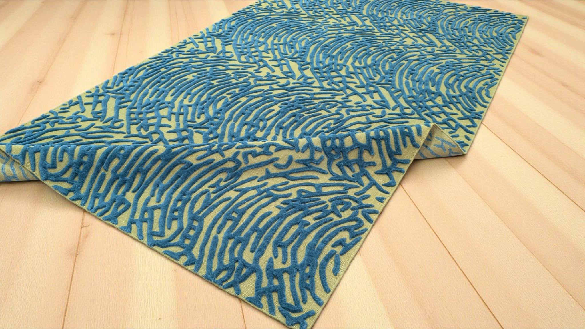 Wool Rug with Exquisite Hand Carving