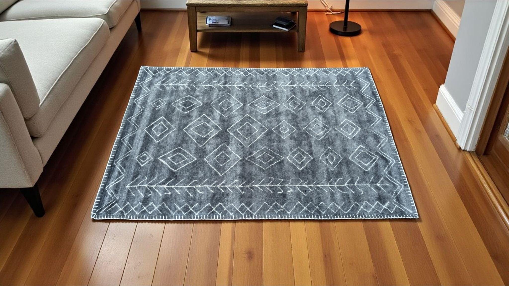 Hand Tufted Wool & Viscose Living room Rug
