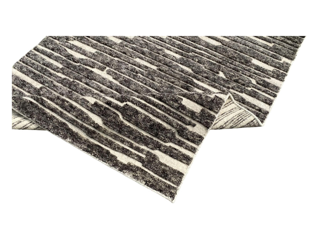 Natural Hand-Knotted Woollen Rug High Pile Natural Wool Carpet | Soft and Cozy Shag Rug Moroccan Decor