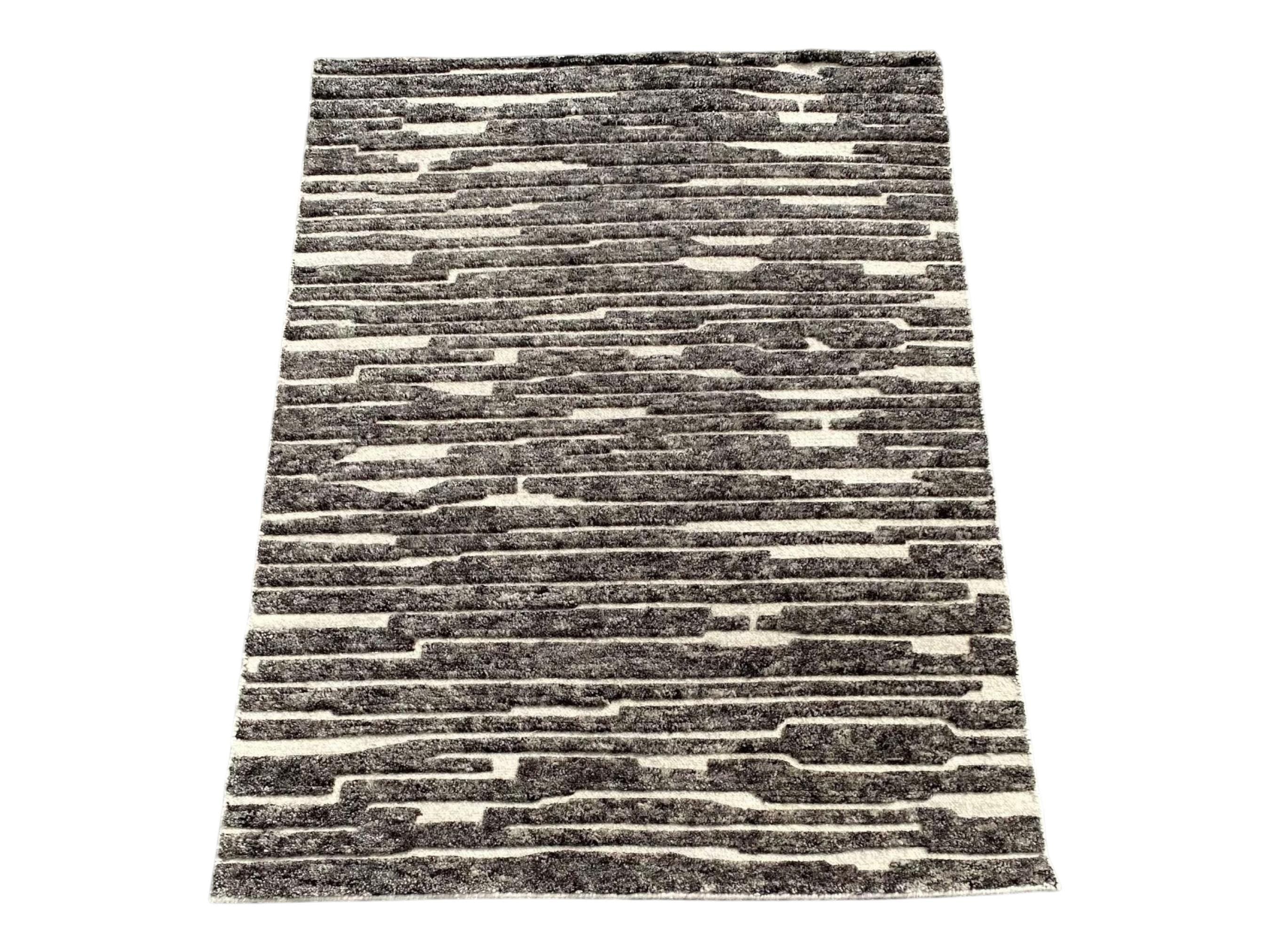 Natural Hand-Knotted Woollen Rug High Pile Natural Wool Carpet | Soft and Cozy Shag Rug Moroccan Decor