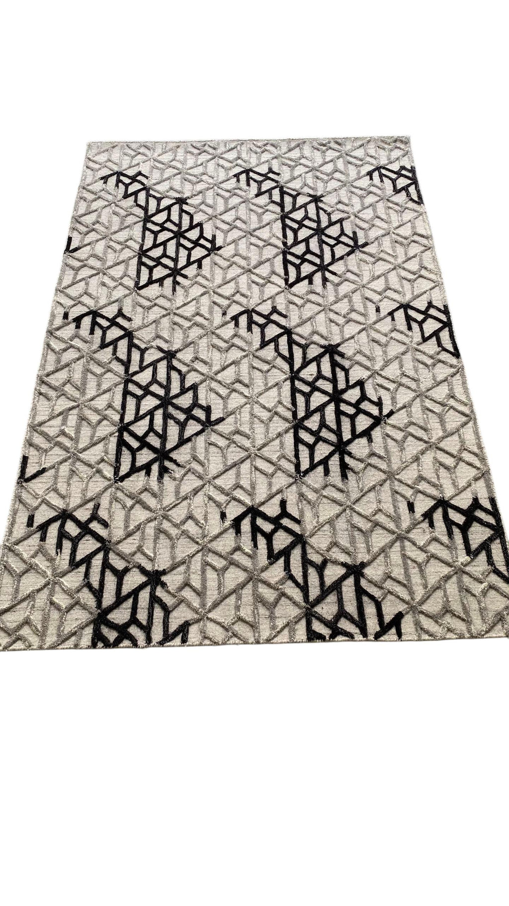 Abstract Handmade Wool Rug with Hand-Carved Detail, Artisanal Hand-Tufted Carpet, Unique Design for Modern Home, High-Quality and Durable