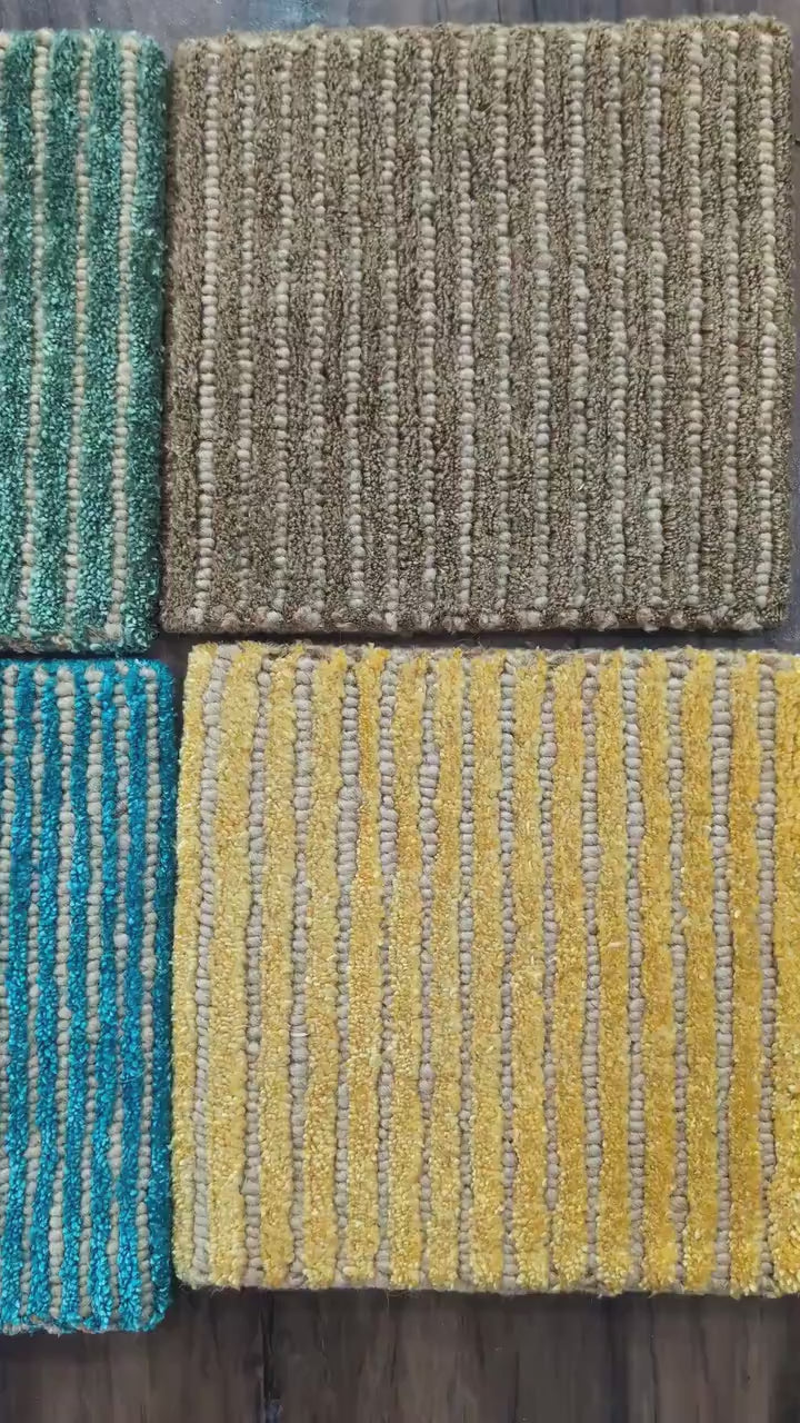 Luxurious Hand-Knotted Bamboo Silk and Jute Rug | High-Low Textured Pile | Soft and Shiny Natural Fiber Carpet | Artisan Woven Decor