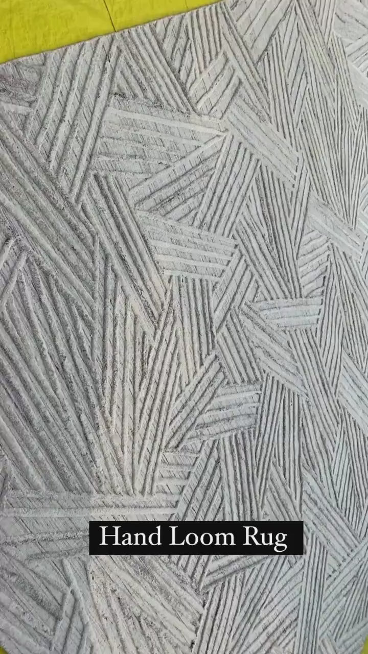 Unique Wool Rug with Exquisite Hand Carving